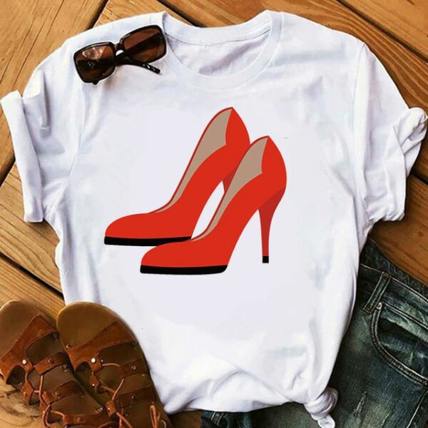 Red heel shoe graphic t-shirt