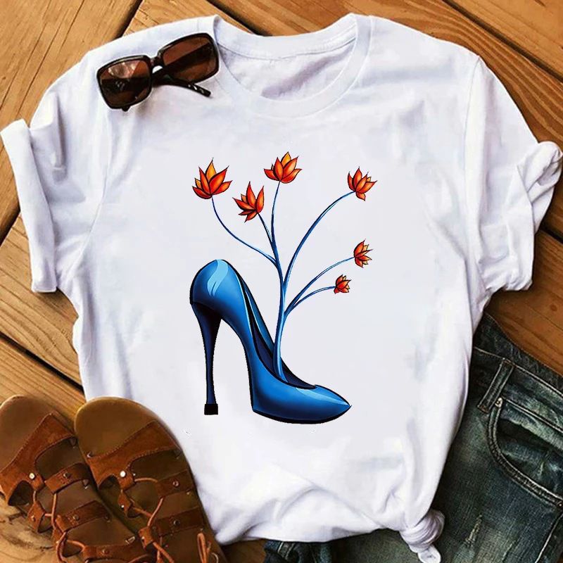 Sexy Blue heel shoe graphic t-shirt