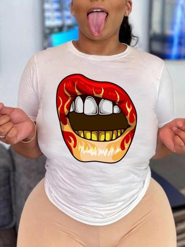 Mouth flames graphic t-shirt