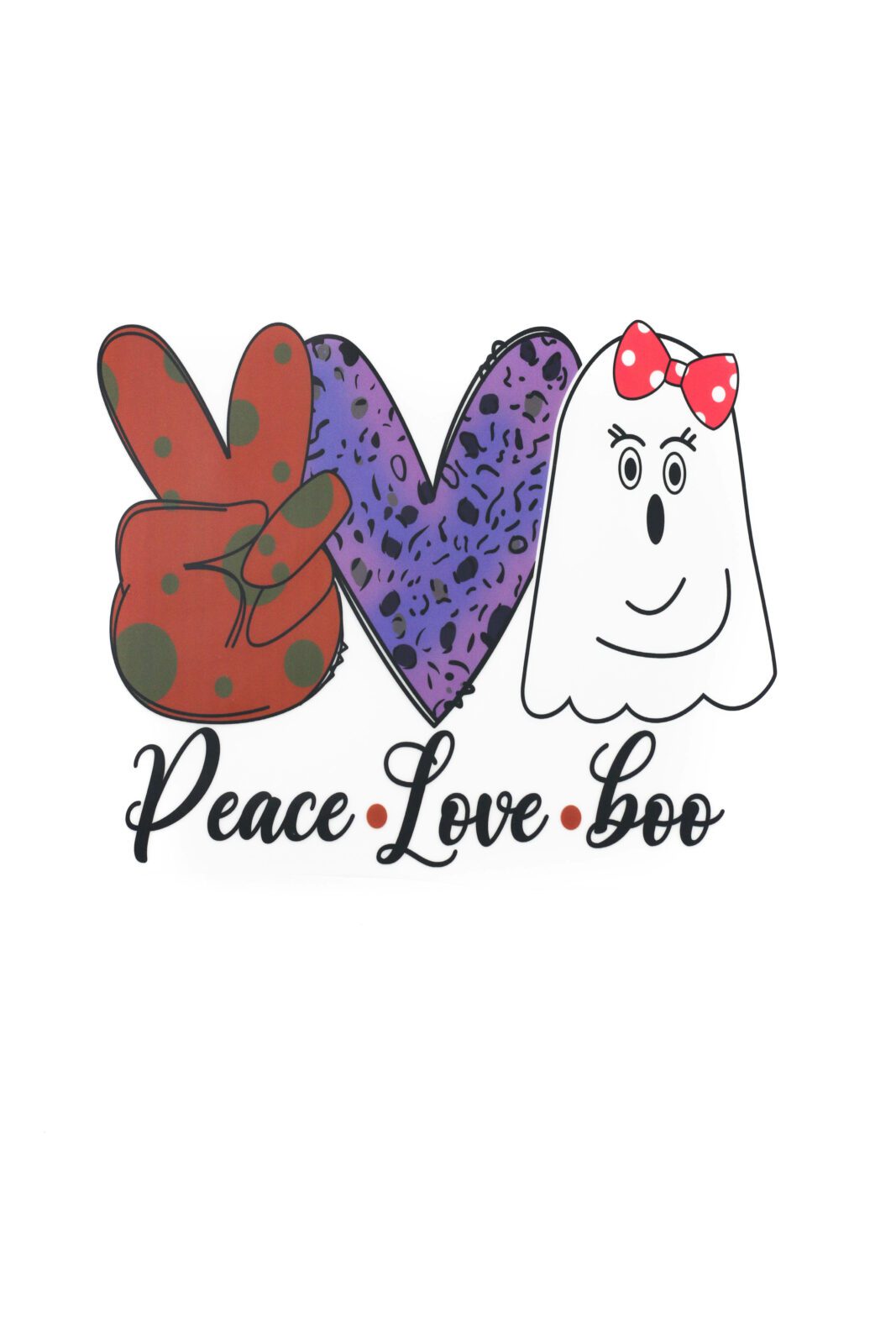 Peace love boo halloween heat transfers