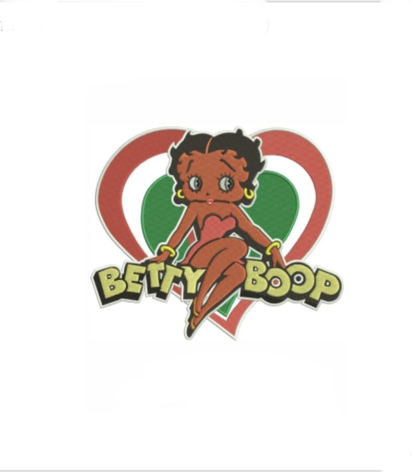 Betty hoop heart embroidery patch