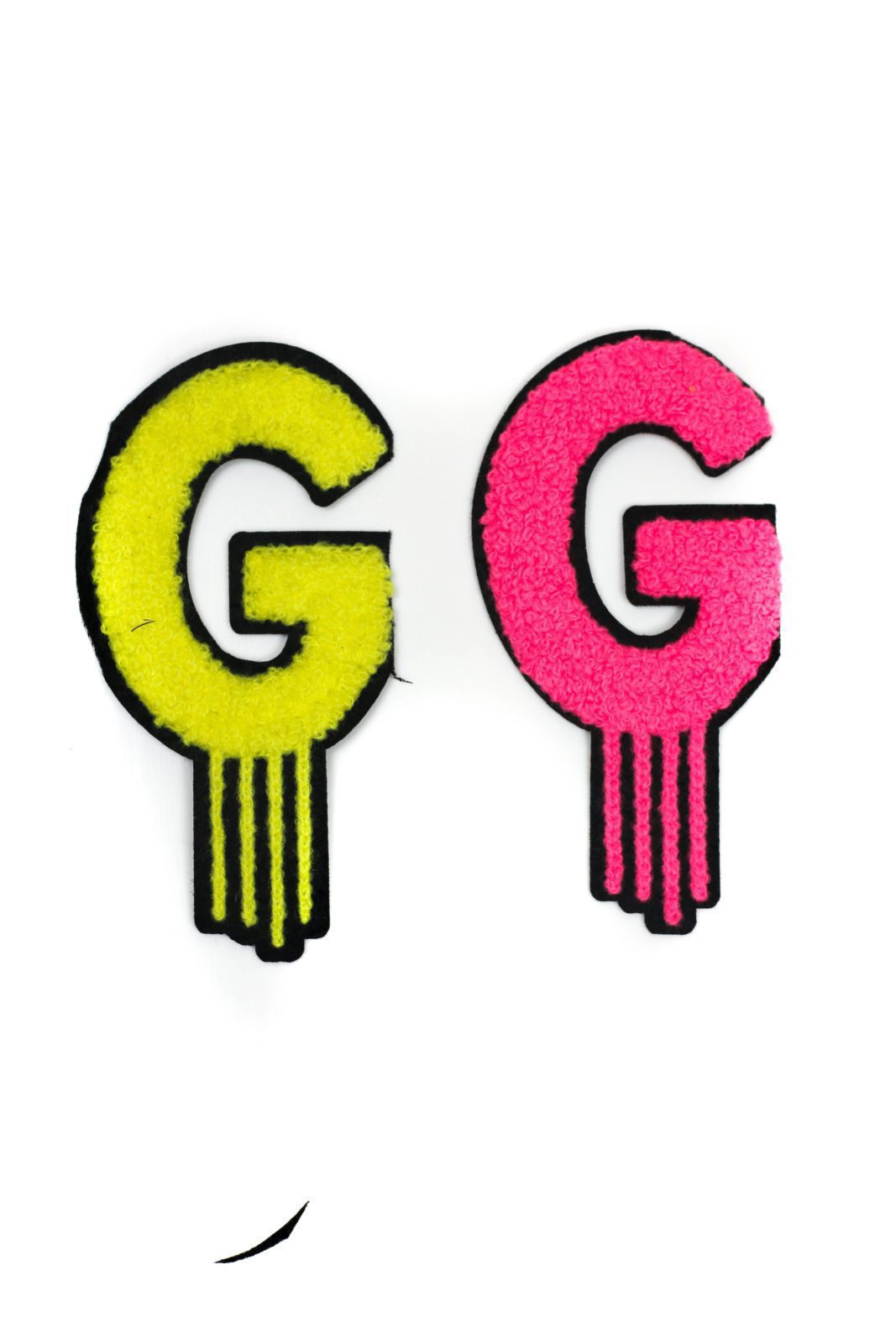 Color drip letter G iron on chenille patches