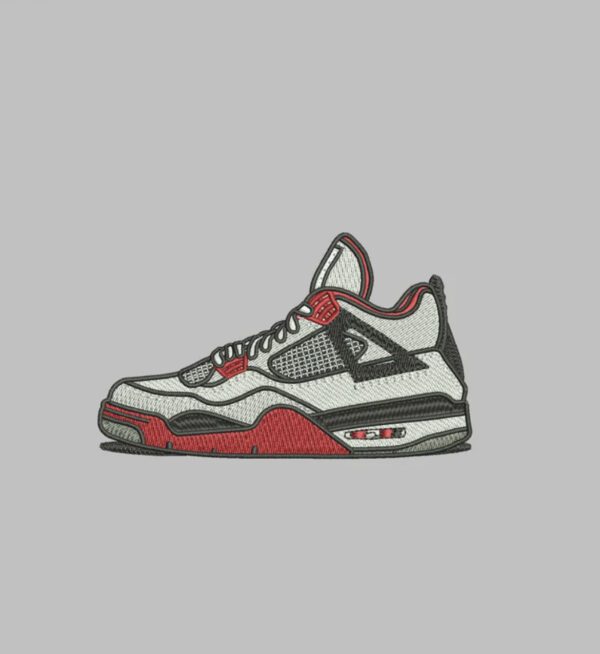 Red sneaker iron on embroidery patches