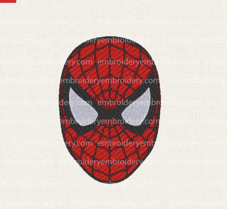 Spiderman face iron on embroidery patch