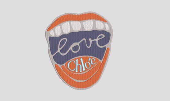 Mouth love embroidery iron on patches
