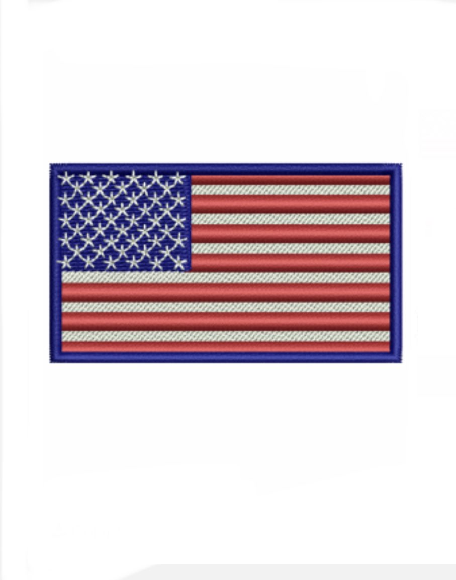 Blue American flag iron on embroidery patcj