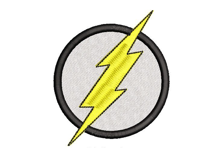 Circle with lightning bolt Embroidery Designs