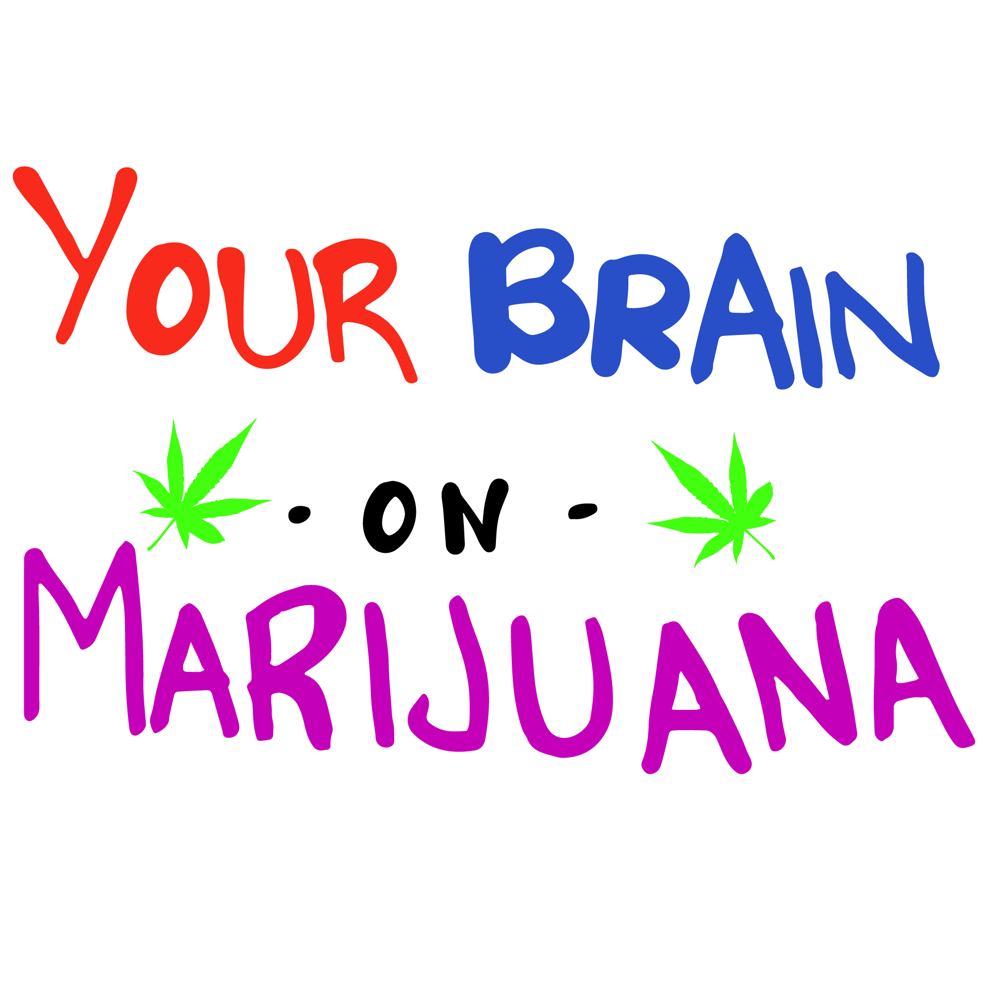 your brain on marijuana DTF iron on heat transfers