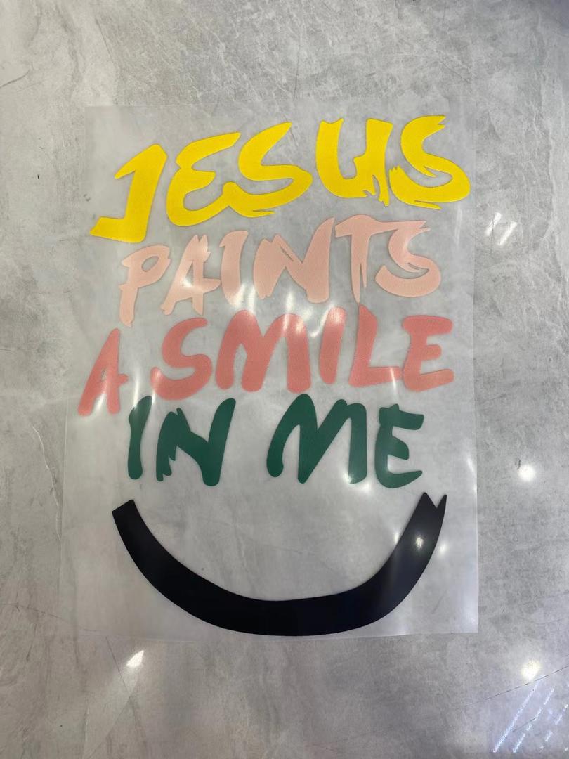 Jesus paints a smile on me Iron on Heat transfer