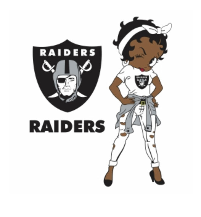 Raiders Betty melanin girl sports heat transfers