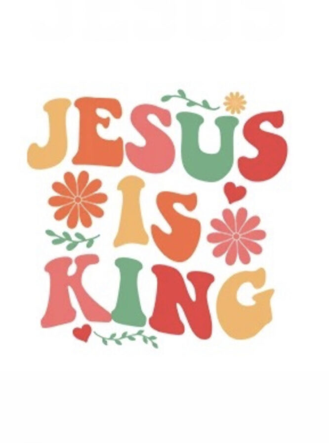 Jesus is king christian heat transfers