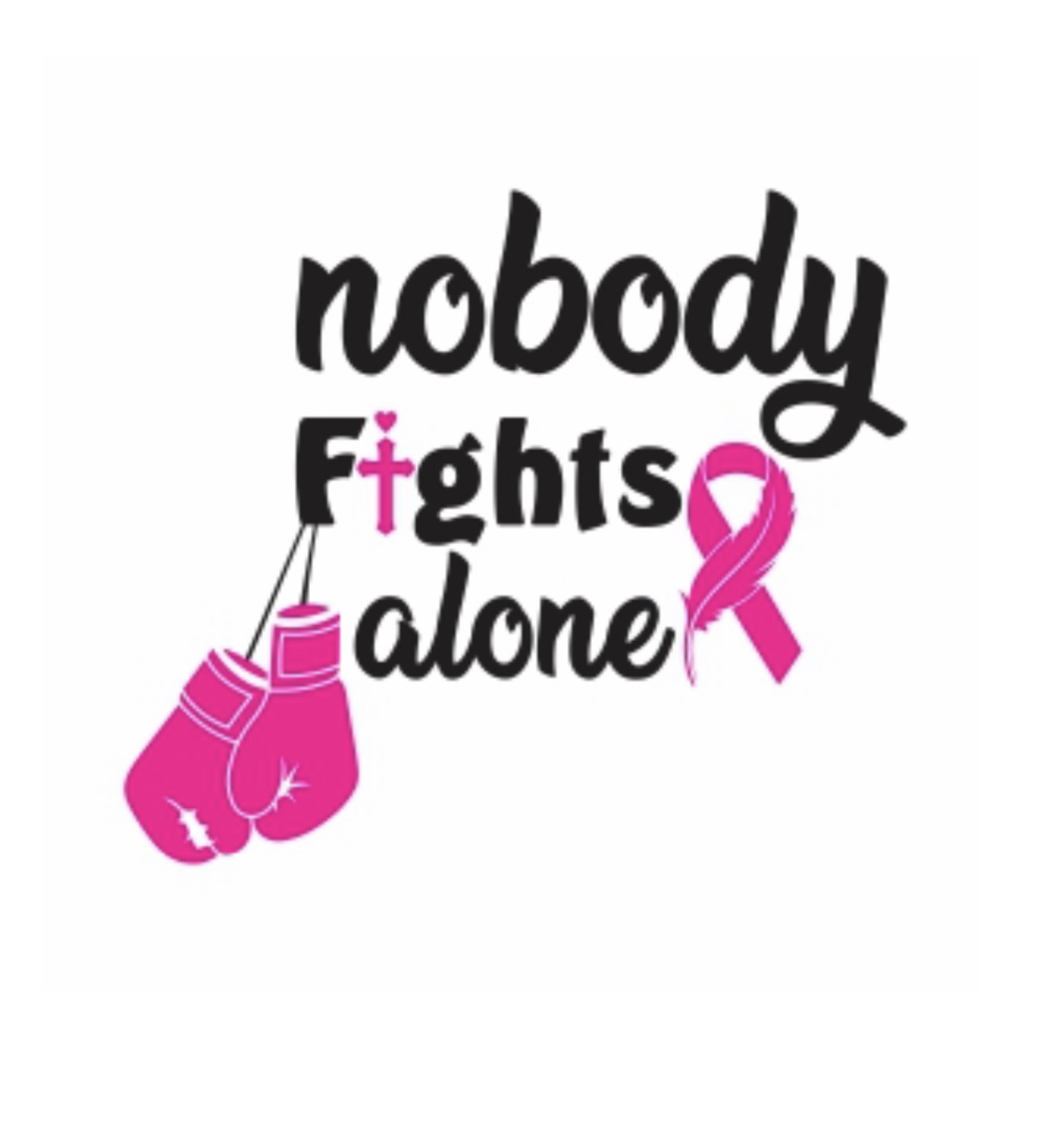 Nobody fights alone Cancer iron on heat transfers
