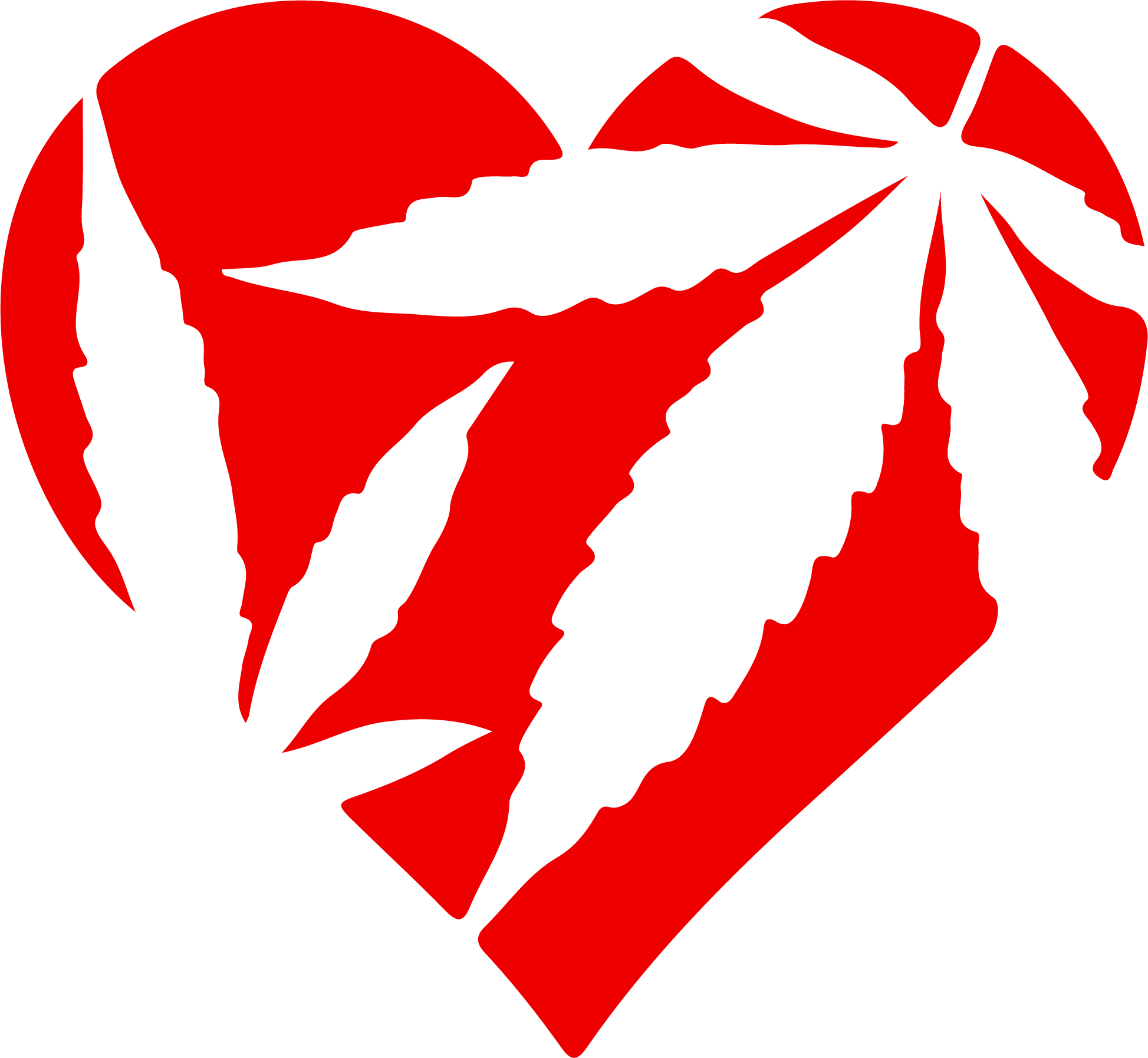Cannabis heart iron on heat transfers