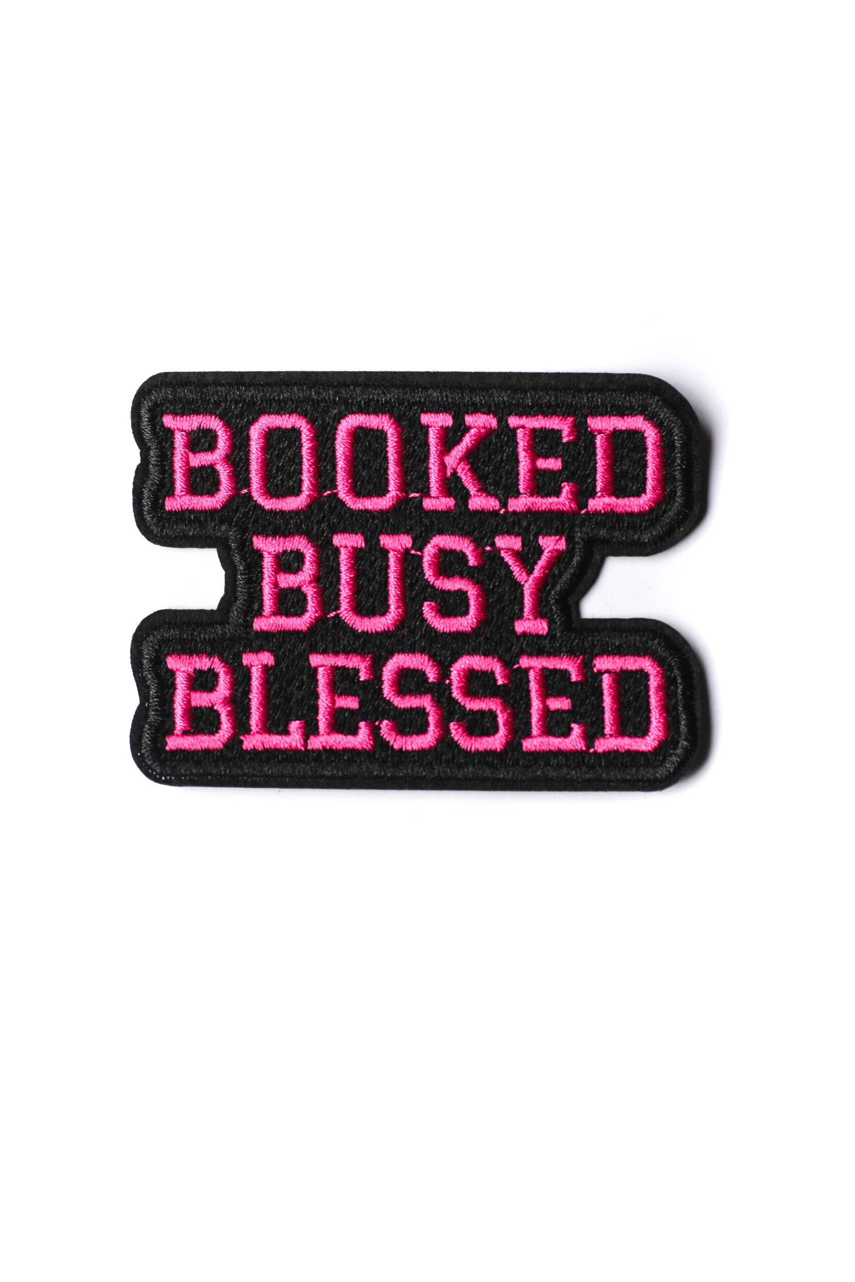 Booked busy blessed iron on embroidery patches