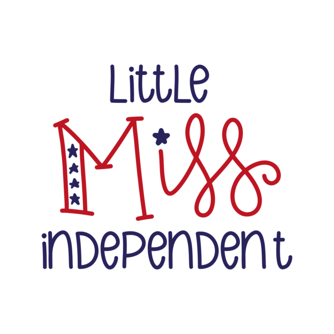 Little miss independent 1 patriotic heat transfers