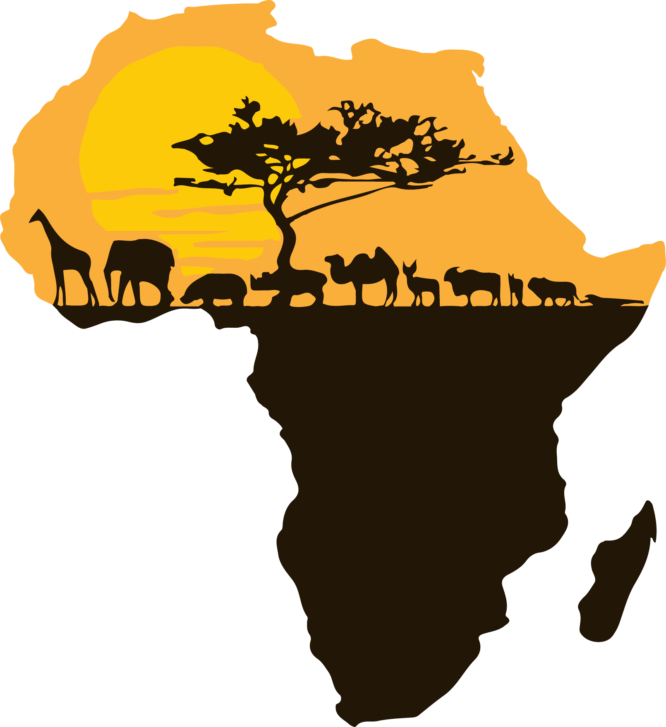 Africa map melanin heat transfers
