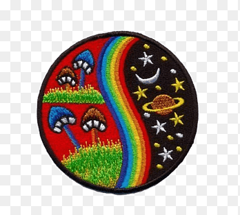 Rainbow iron on embroidery patches