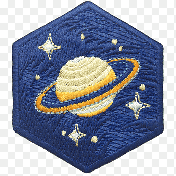 Space iron on embroidery patches