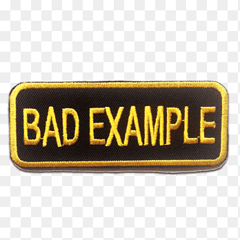 Bad example iron on embroidery patches