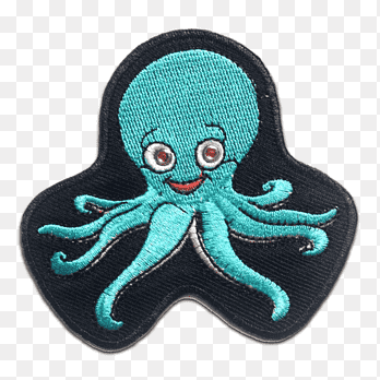 Octopus iron on embroidery patches