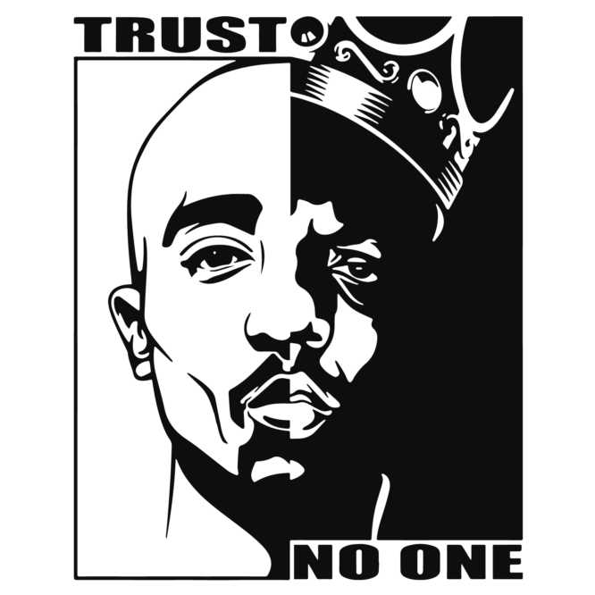 Trust no one hiphop iron on heat transfers