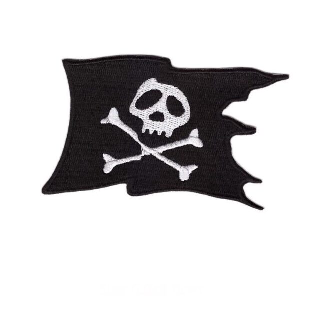 Skull flag iron on embroidery patches