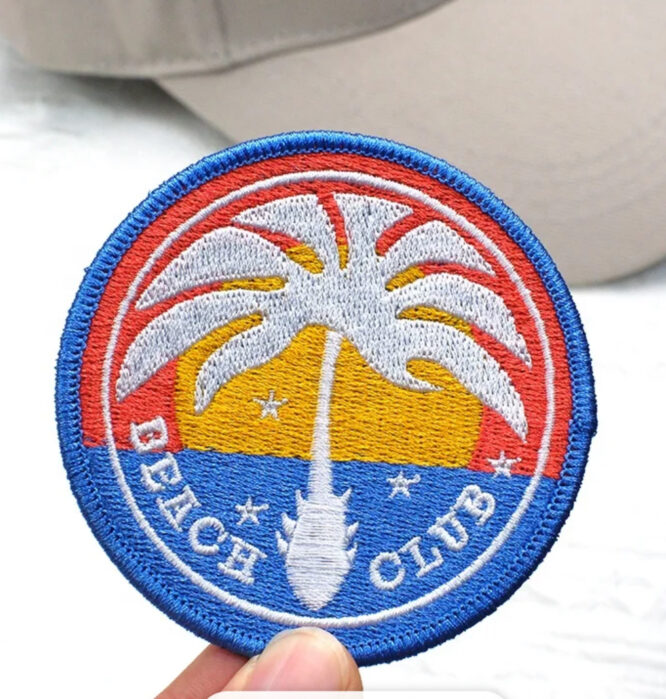 Beach club iron on embroidery patches