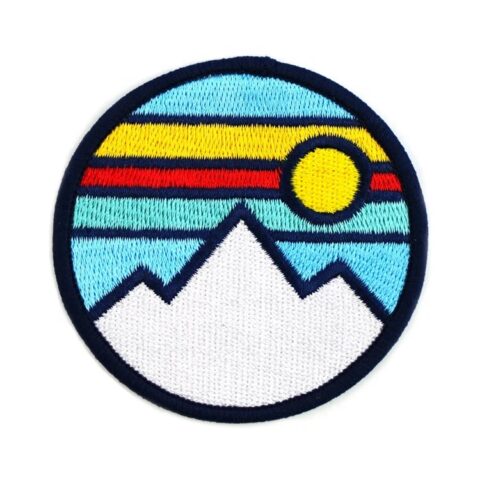 Mountain iron on embroidery patches