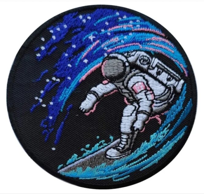 Moon space iron on embroidery patches