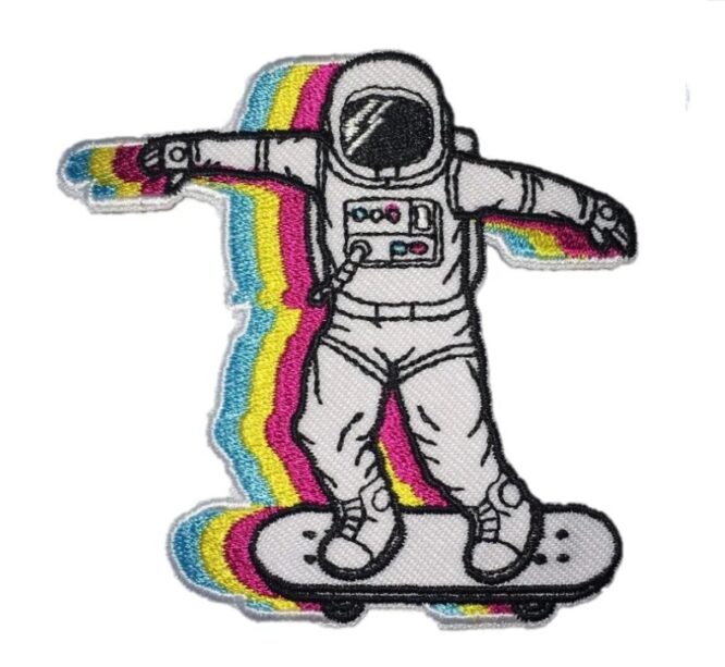 Space man iron on embroidery patches
