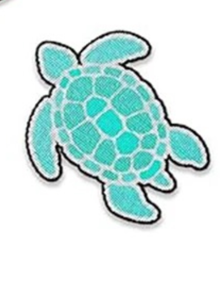 Turtle iron on embroidery patches