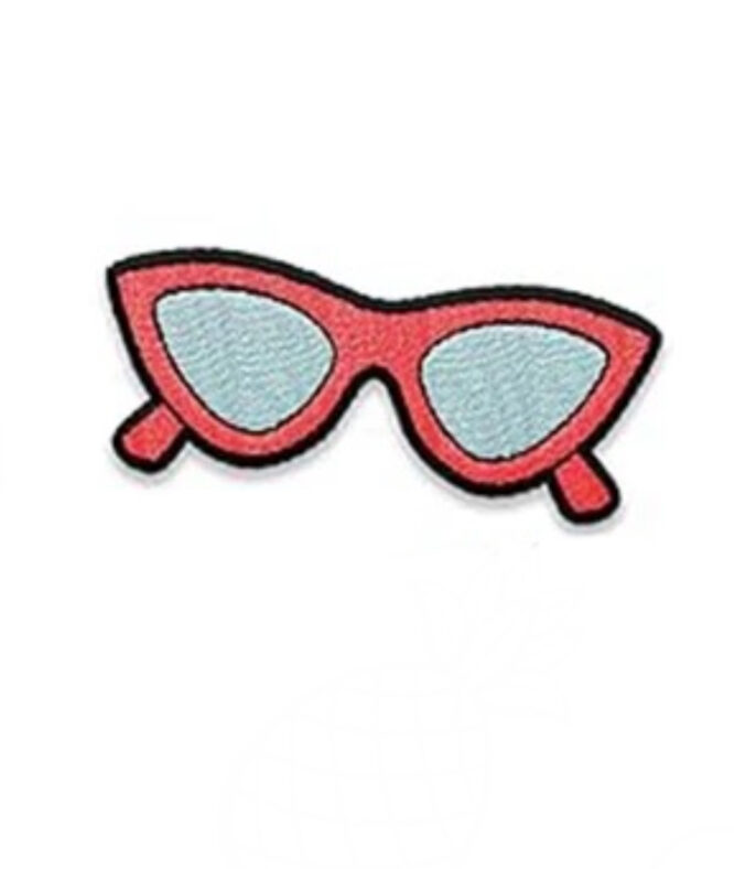 Glasses iron on embroidery patches