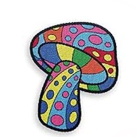 Colorful mushroom iron on embroidery patches