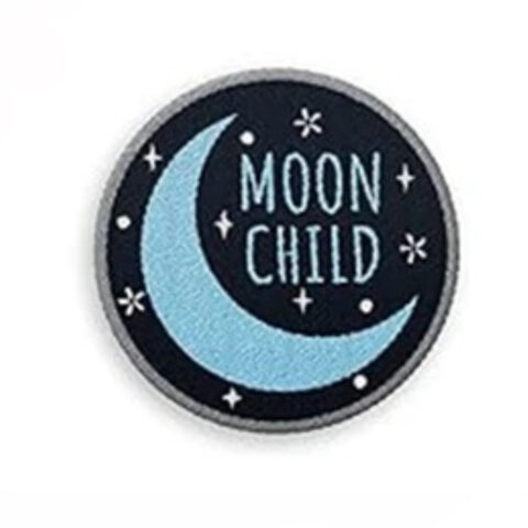 Moon child iron on embroidery patches