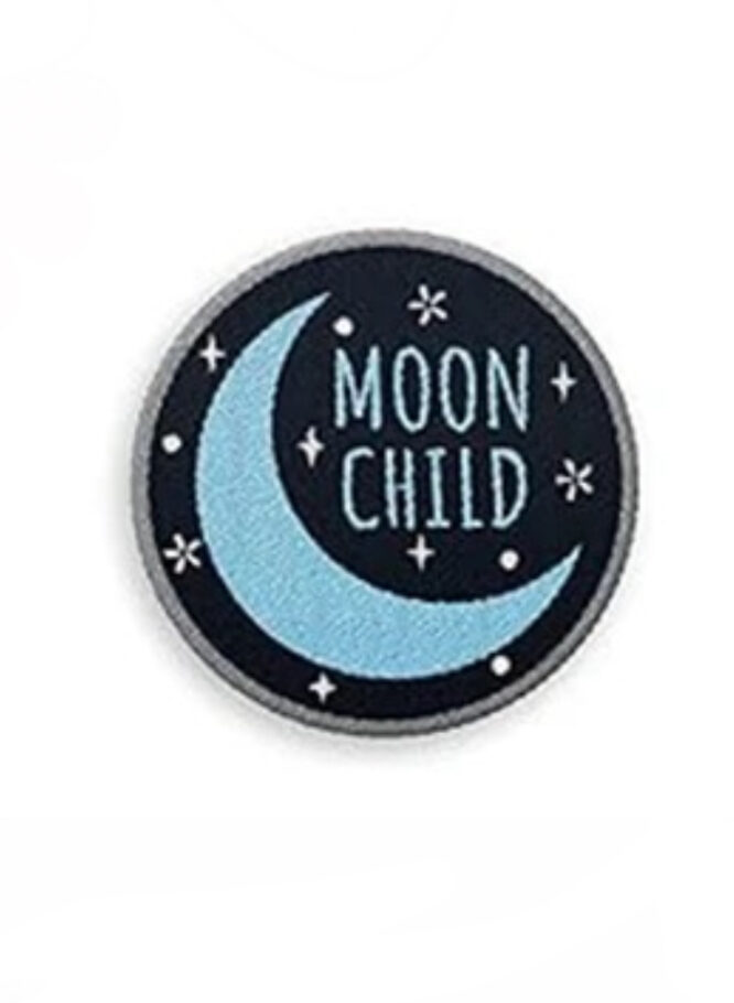 Moon child iron on embroidery patches