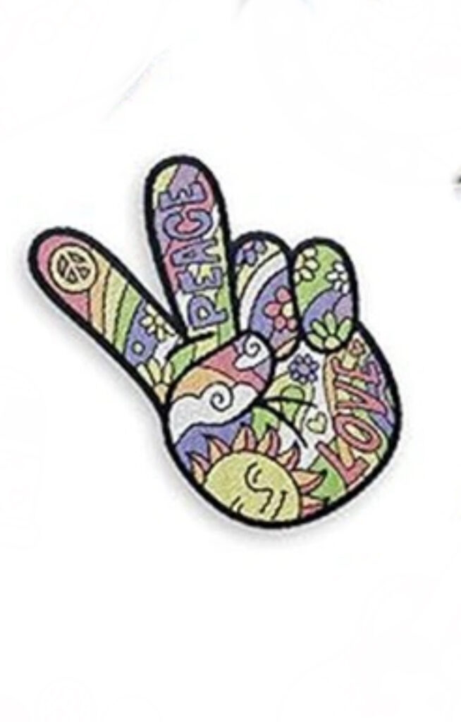 Peace iron on embroidery patches