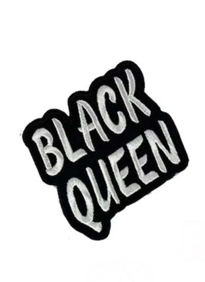 Black queen iron on embroidery patches