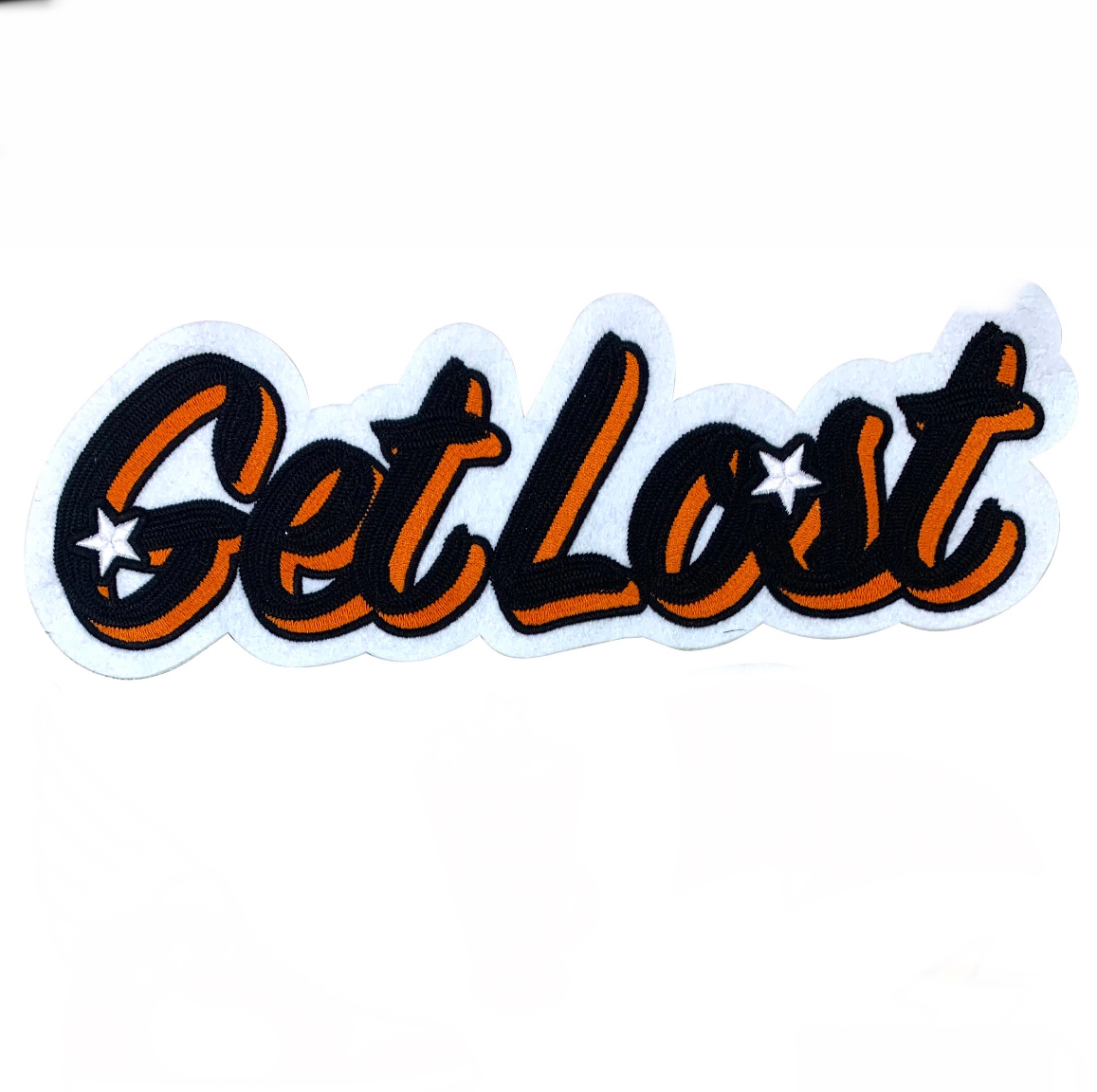 Get lost iron on embroidery patches