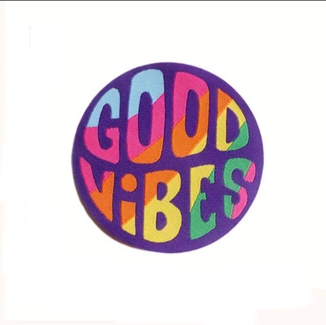 Good vibes iron on embroidery patches