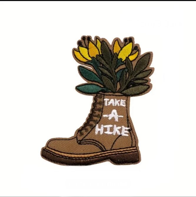 Take a hike iron on embroidery patches