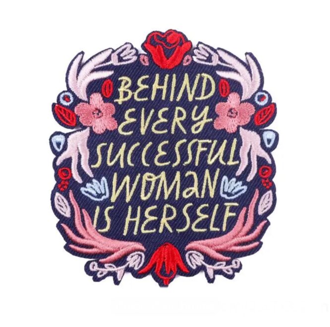 Successful women iron on embroidery patches