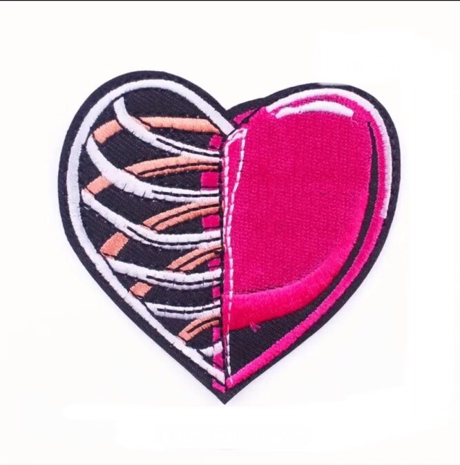 Skeleton heart iron on embroidery patches