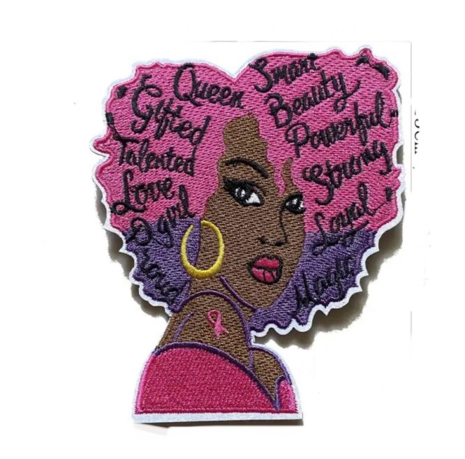 Melanin queen iron on embroidery patches