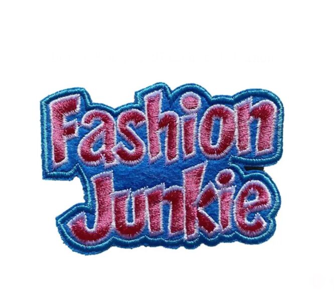 Fashion junkie iron on embroidery patches