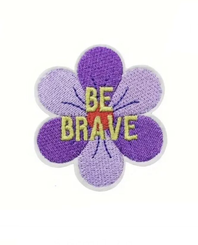 Be brave iron on embroidery patches
