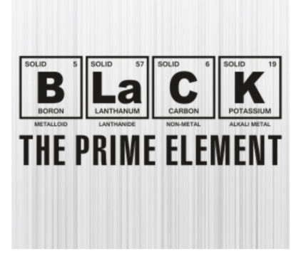 Black prime element iron on heat transfers