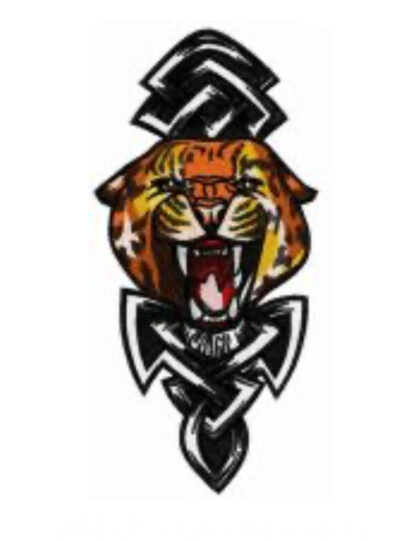 Wild tiger embroidery design