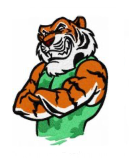 Tiger mascot embroidery design