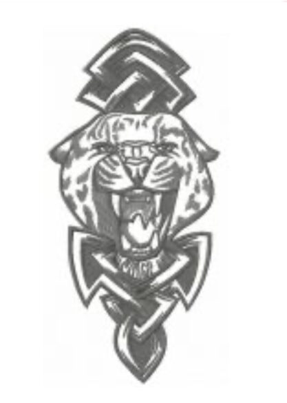 Wild tiger gray embroidery design