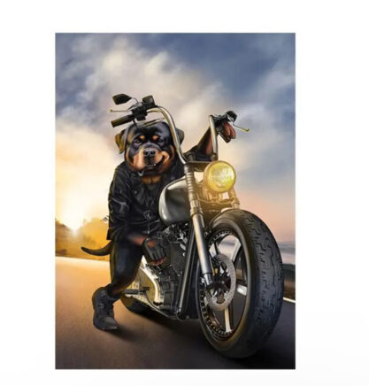Dog Motorcycle iron on Heat transfers